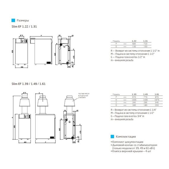 Напольный газовый котел 60 кВт Baxi SLIM EF 1.61, изображение 2